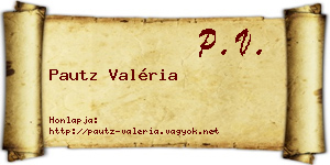 Pautz Valéria névjegykártya